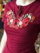 Жіноча футболка Маковий цвіт бордо, S