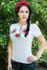 Жіноча футболка з вишивкою Маки червоні, Белый, S
